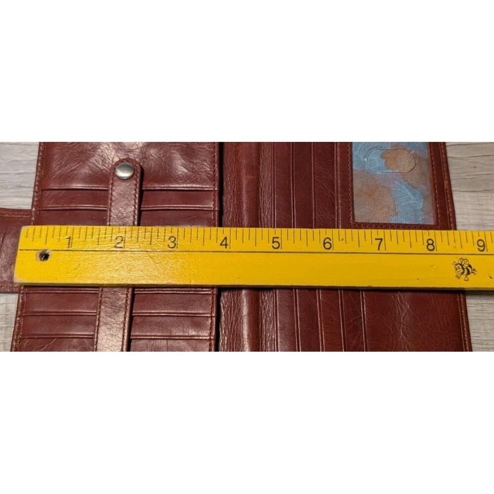 Hobo Leather Danette Continental Wallet Wristlet Glazed Red - Picture 12 of 12